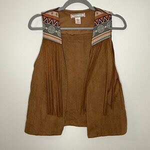 Flying Tomato Southwestern Vest‎ with Fringe Womens Small Westerngirl Cowgirl
